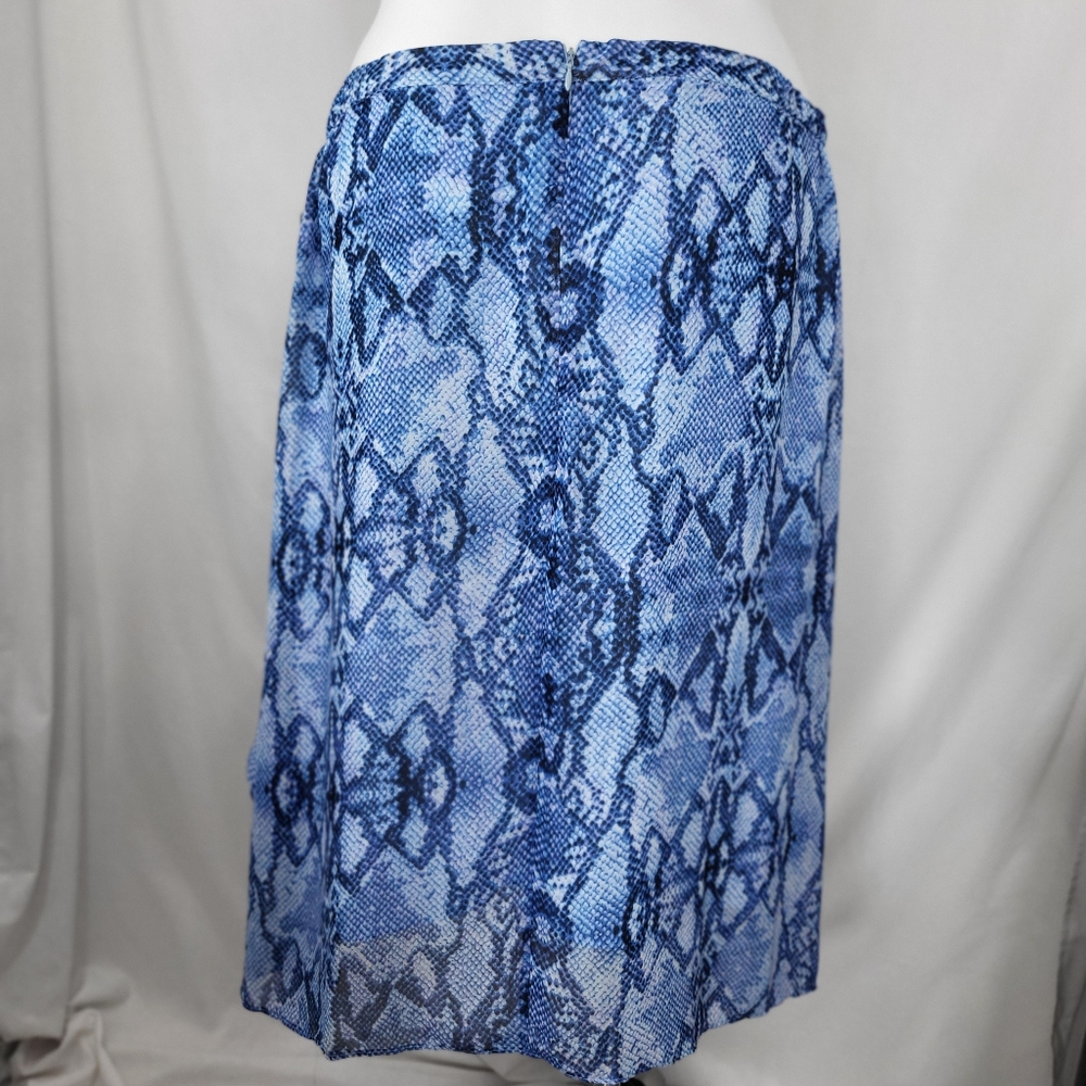 Jaclyn Smith SKIRT Womens Plus Size XXL Blue Snakeskin Design Chiffon Midi NWT - Picture 3 of 15
